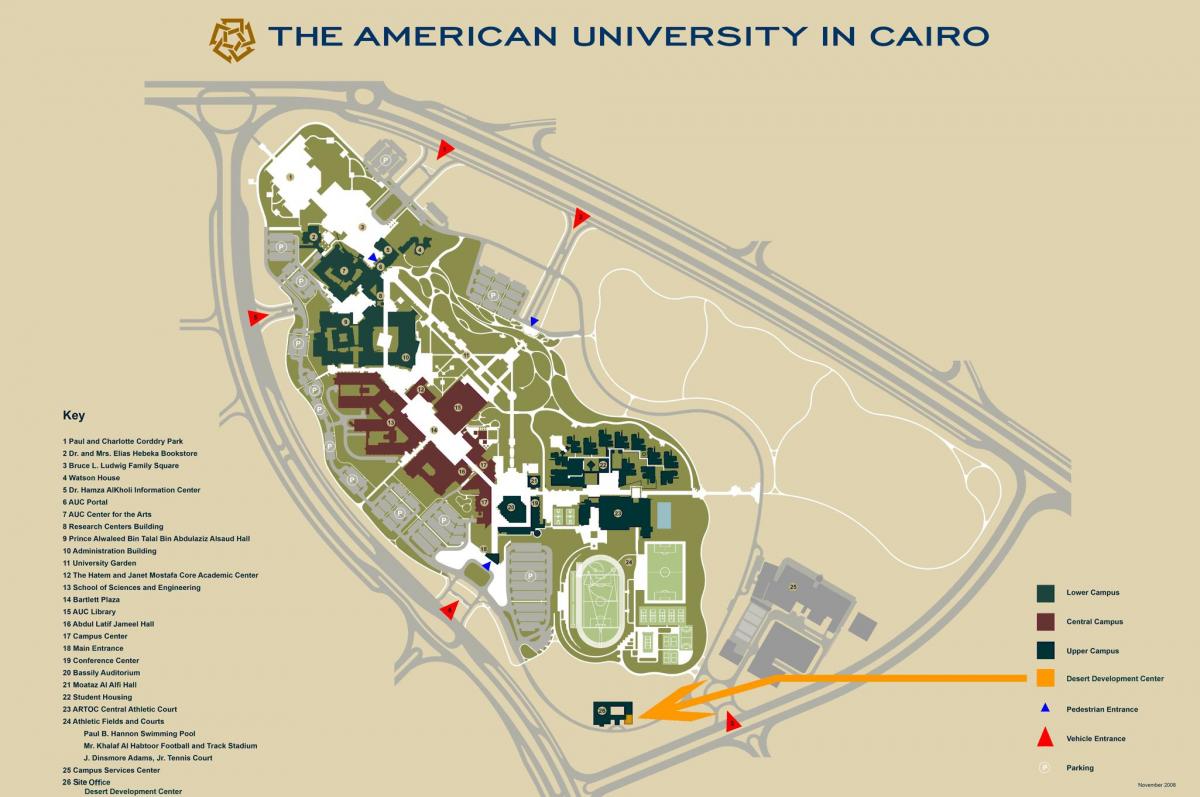 Žemėlapis auc naujas kairo universiteto