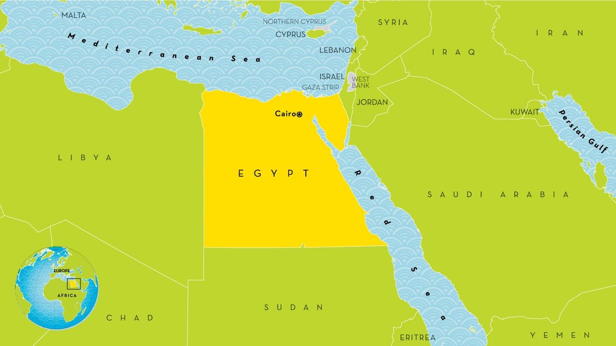 kapitalo city of egypt žemėlapyje