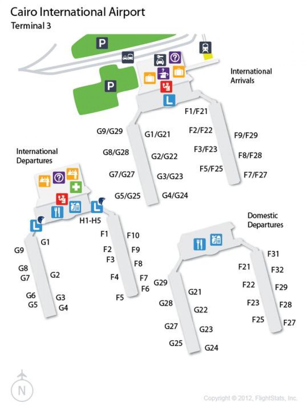 Žemėlapis kairo oro uosto terminalą