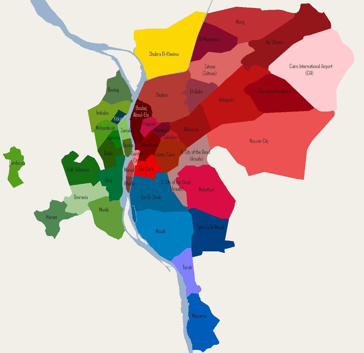 kairo kaimynystėje žemėlapyje