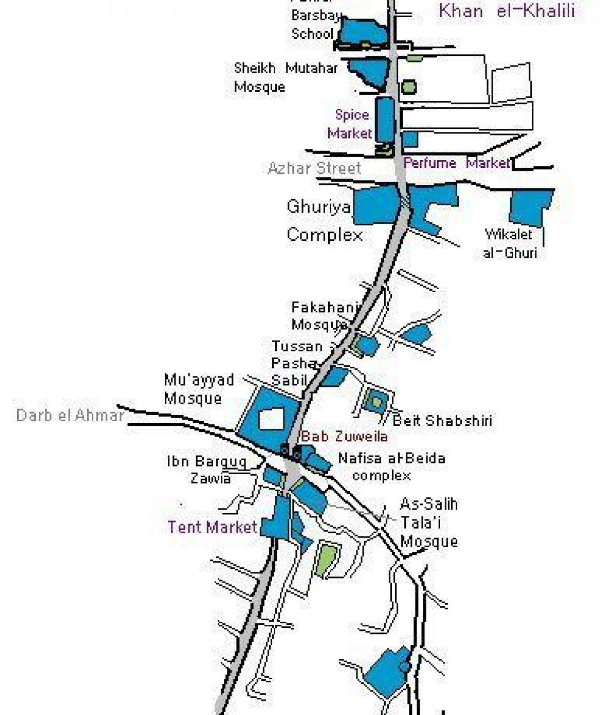 khan el khalili turgus žemėlapyje