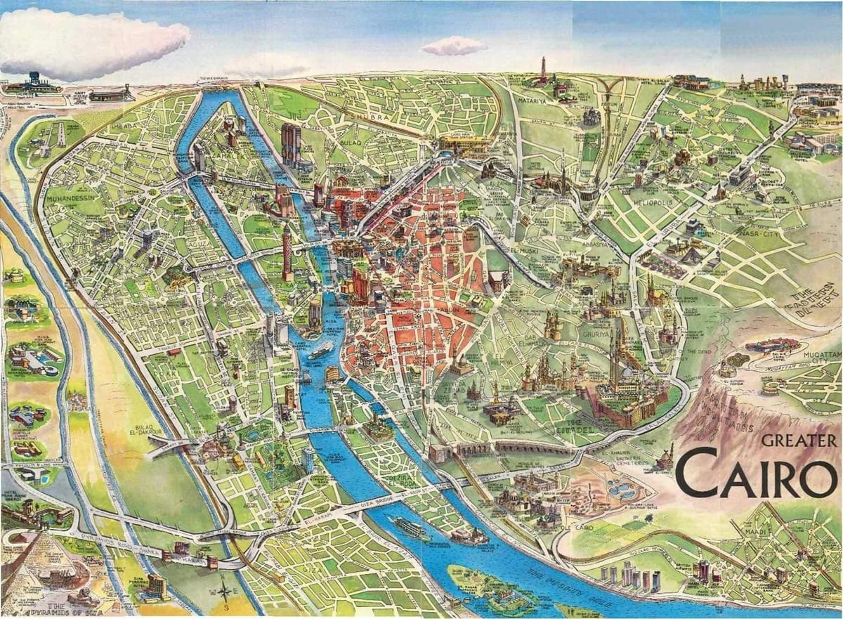 Žemėlapis turizmo kairas, egiptas