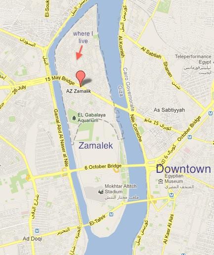 zamalek kaire žemėlapyje